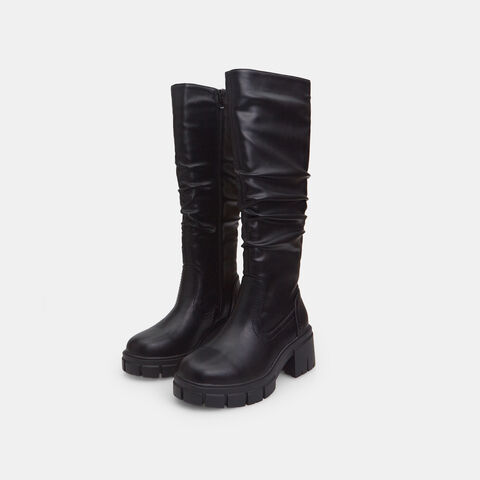 Botas de mujer con suela track, Negro Botas de mujer con suela track, Negro